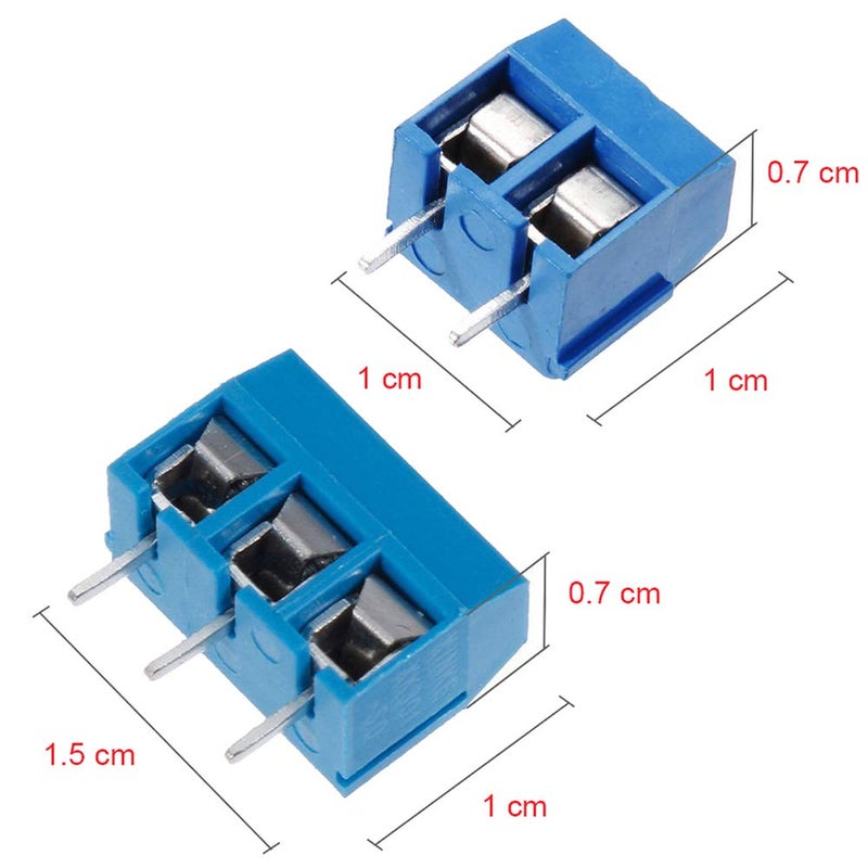 WayinTop PCB Board Kit, Double Sided Prototype Boards 6 Sizes 40 Pin 2.54mm Male/Female Header Connector 2/3Pin Screw Terminal Blocks and Resistor 10-1M Ohm 5mm Led Diodes Tactile Cap Switch - Image 5